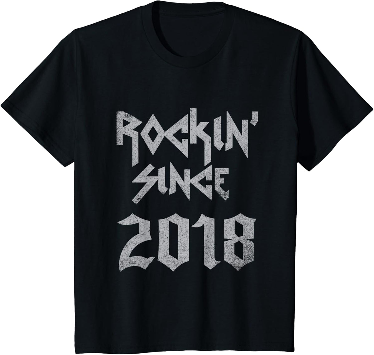 Rockin Since 2018 Classic Rock Year of Birth Birthday T-Shirt - Black