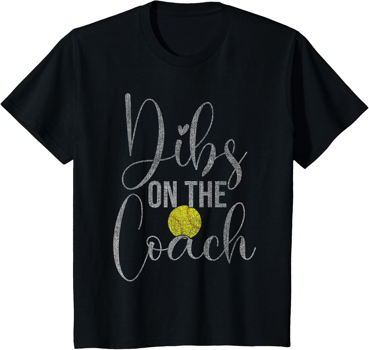 Dibs On The Coach Softball Tee for Coach Wife Women T-Shirt - Black