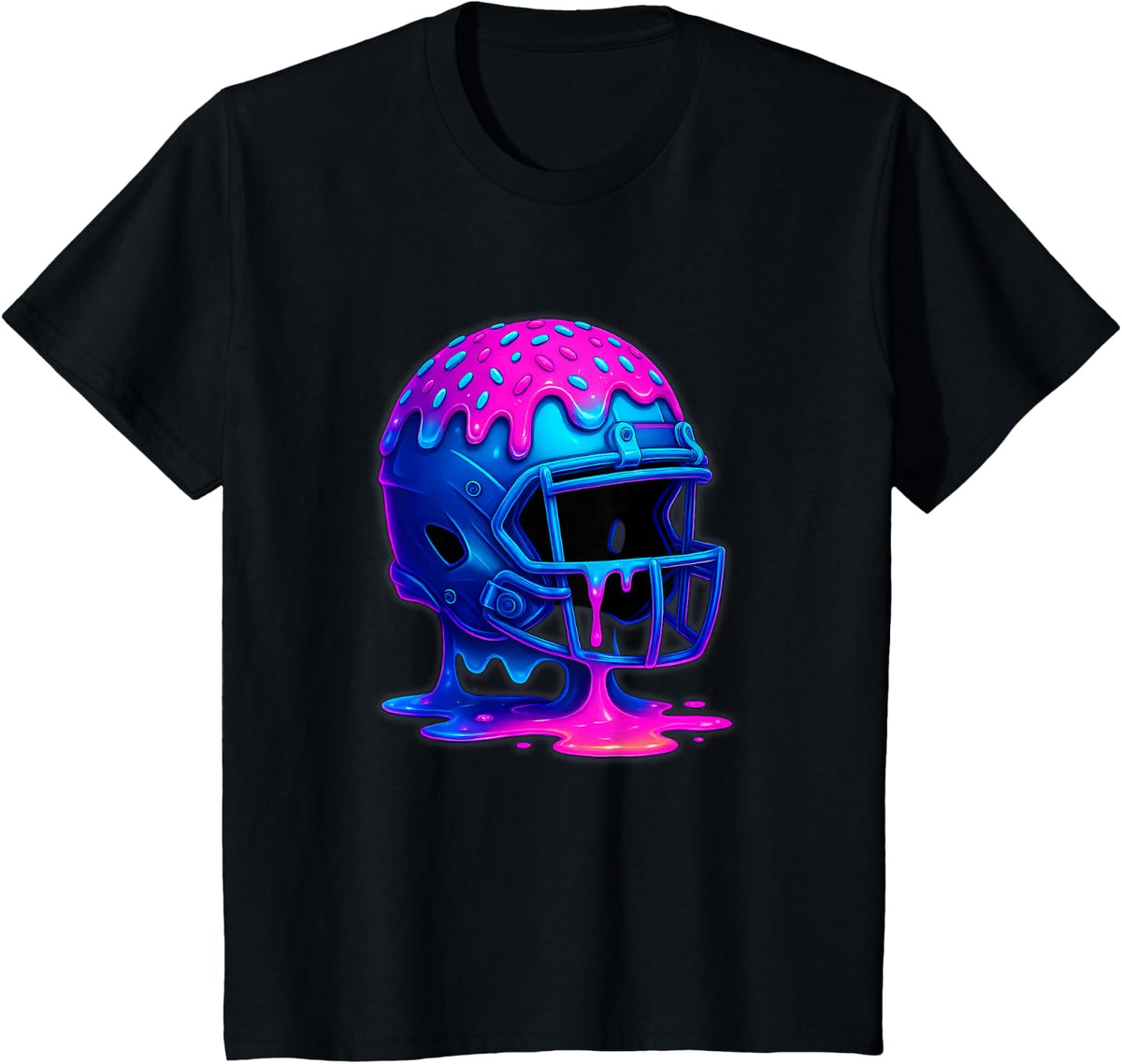 Football Drip Boys Ice Cream for Lineman WR QB RB Men T-Shirt - Black