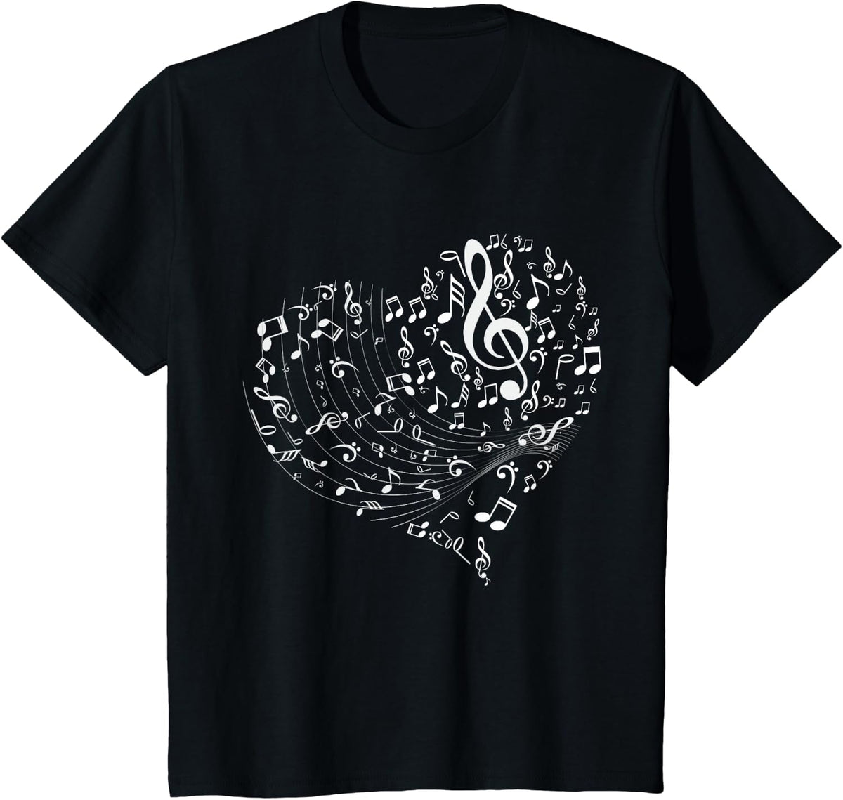 Musical Heart Singer Composer Musician Songwriter Music T-Shirt - Black