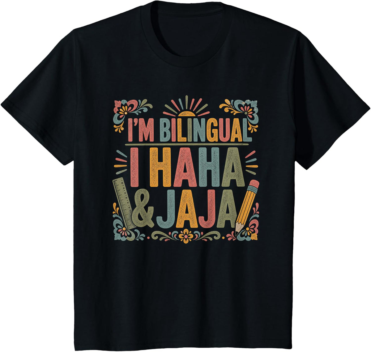 Spanish Teacher Hispanic Heritage Bilingual Jaja T-Shirt - Black