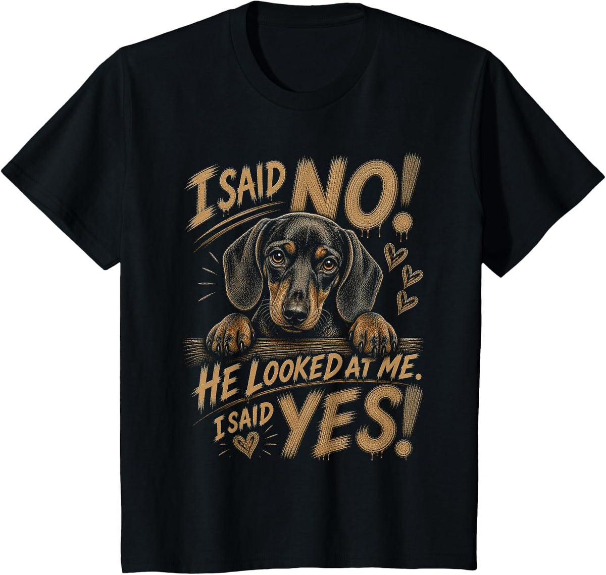 Dachshund Shirt Funny Dog Mom Dad Men Women Dog Lover T-Shirt - Black