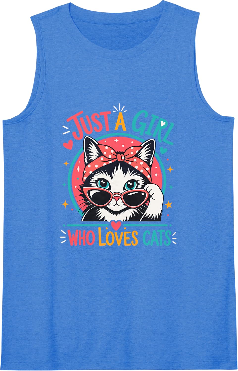 Women's Just A Girl Who Loves Cats Sleeveless Tank Top - Royal Blue