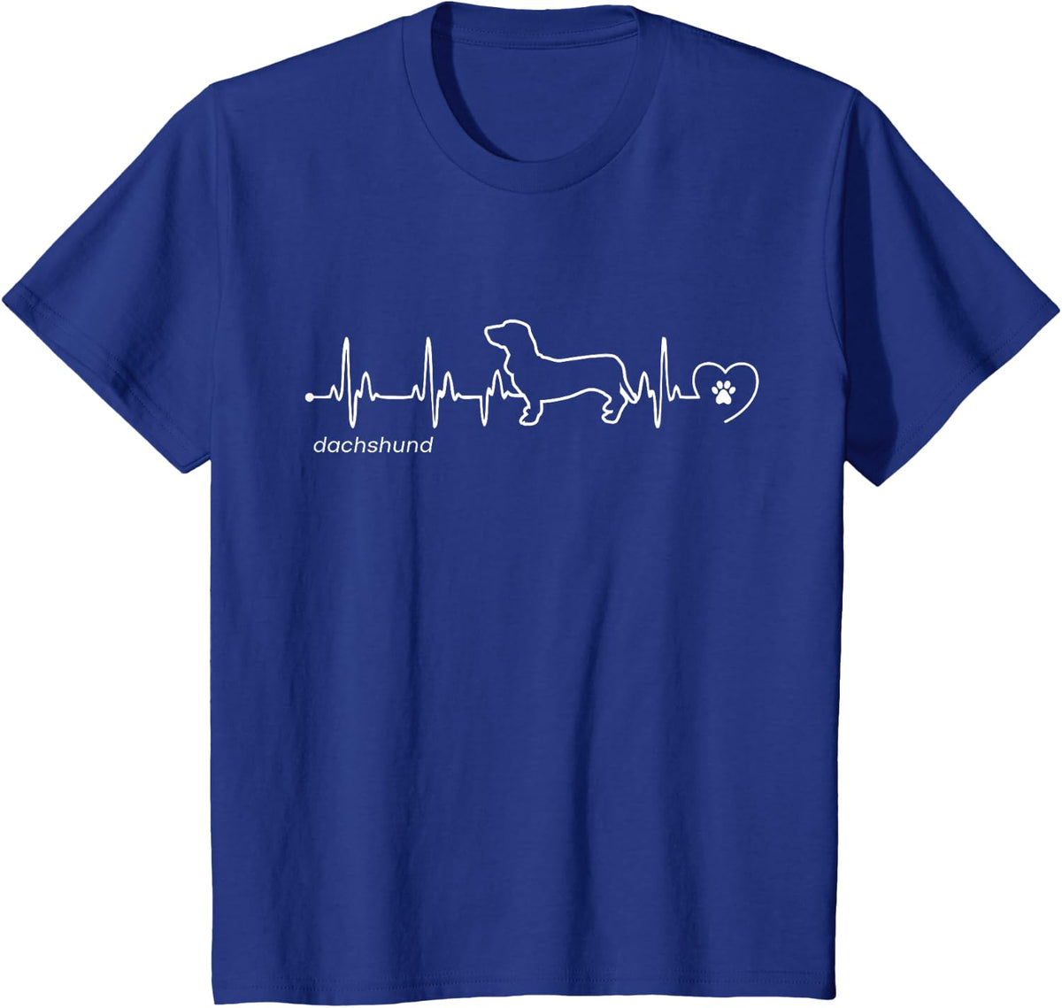 Dachshund Heartbeat - Dachshund T-Shirt - Royal Blue