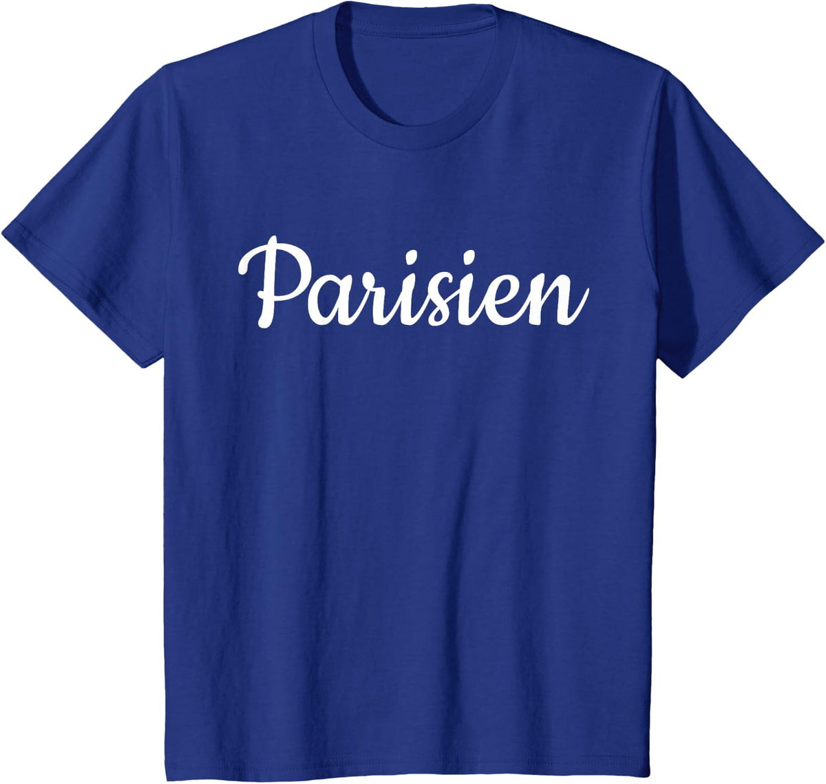 Parisien T shirt | Tshirt / Script Word Only On Tee White T-Shirt - Royal Blue