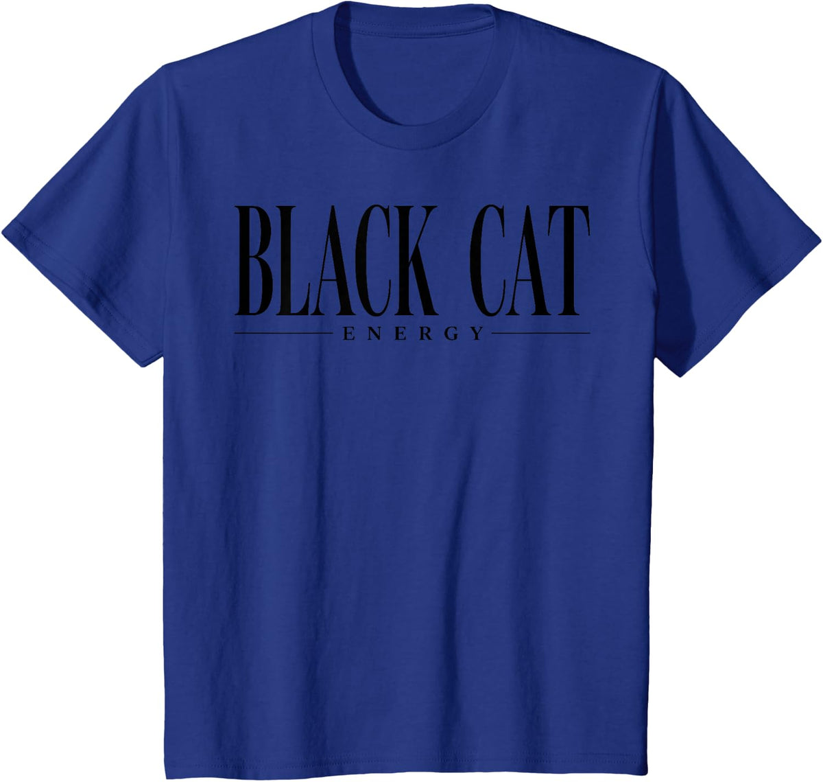 Black Cat Energy Vintage Halloween Girly Fall Spooky Season T-Shirt - Royal Blue