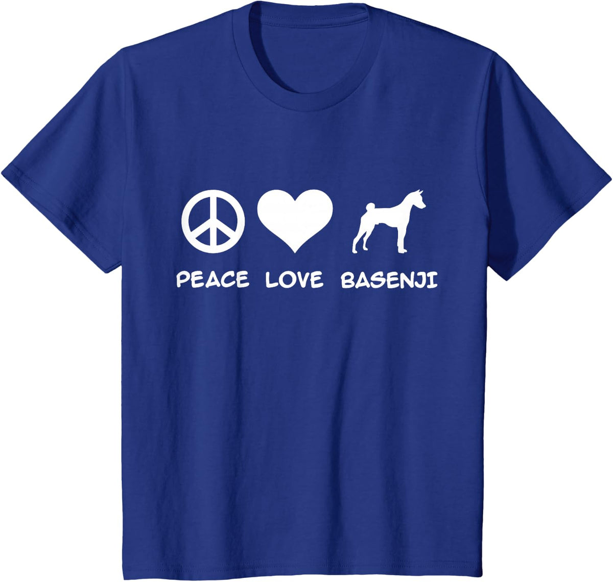 Peace, Love, Basenji T-Shirt - Royal Blue