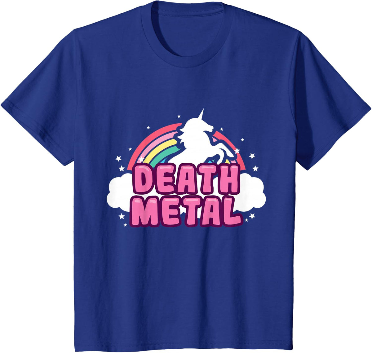 Heavy Metal Unicorn Lovers - Death Metal Guitar T-Shirt - Royal Blue