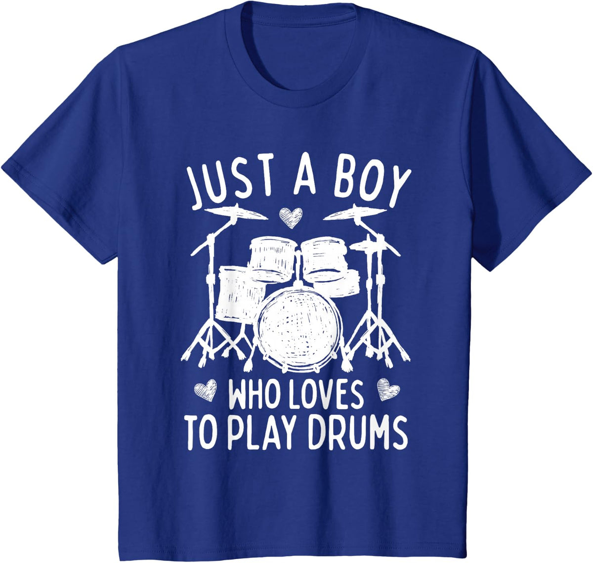 Just A Boy Who Loves to Play Drums Drummer Boys Kids T-Shirt - Royal Blue