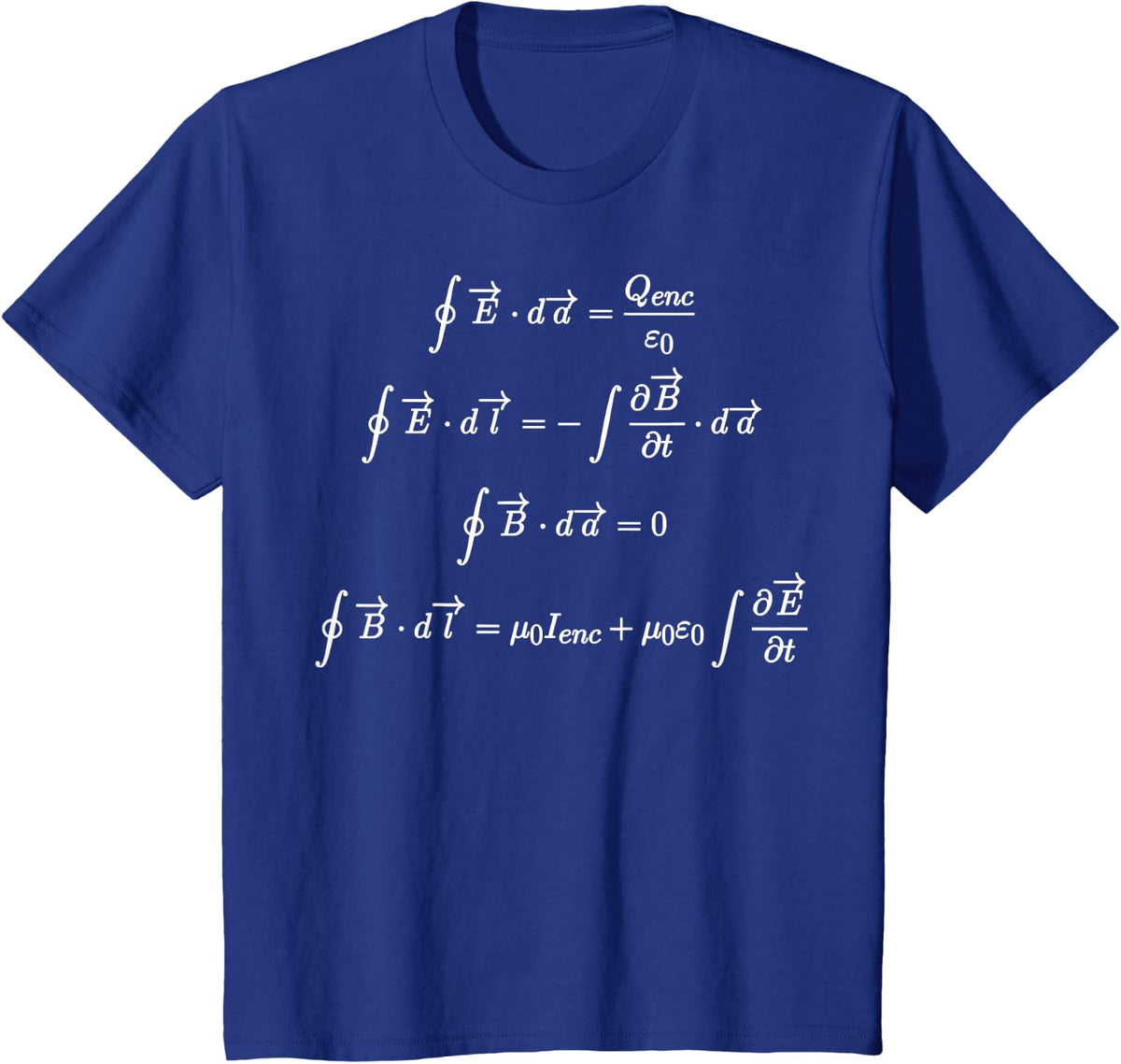 Maxwell Equations Math Lover Nerd Science T-Shirt - Royal Blue