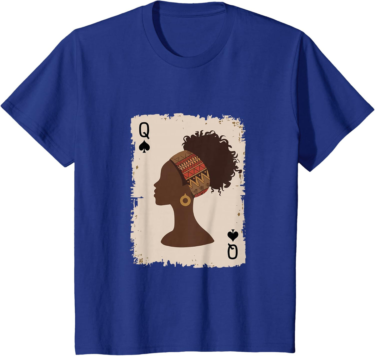 Black Queen Afro Dope Proud Melanin African American Woman Tee T-Shirt for Women - Royal Blue