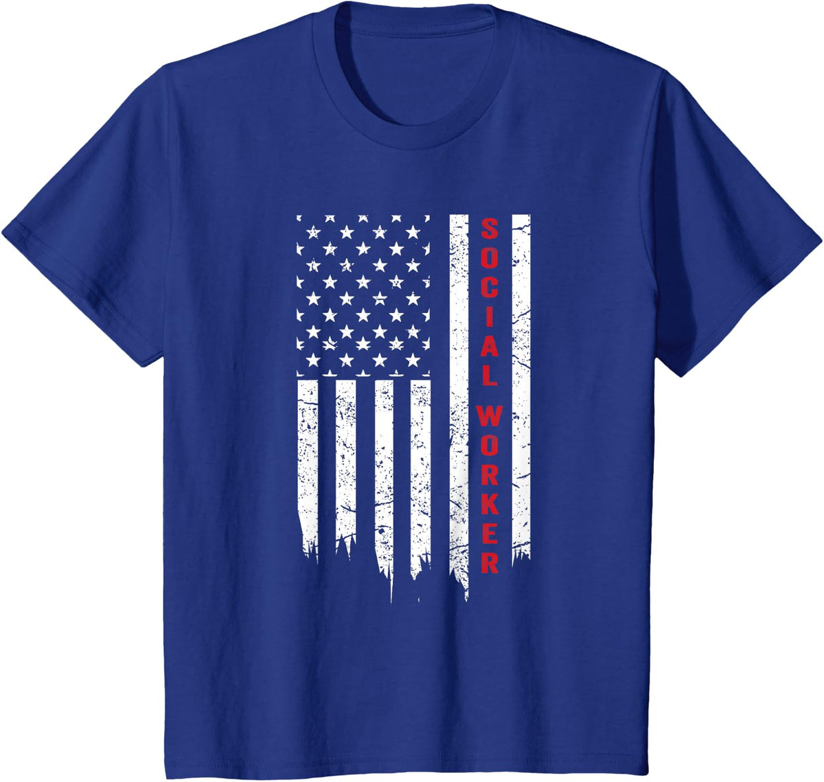 USA Flag Social Worker T shirt T-Shirt - Royal Blue