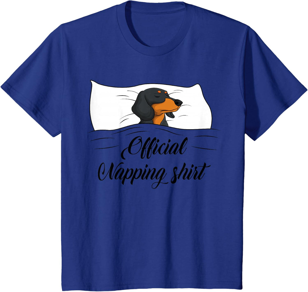 Sleeping Dachshund Pyjamas Dog Lover Gift Official Napping Tee T-Shirt - Royal Blue