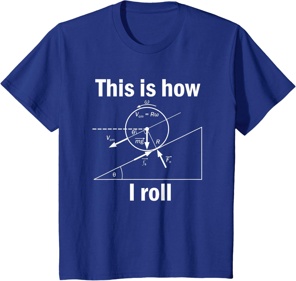 Funny Physics T Shirt-This Is How I Roll for Women Men T-Shirt - Royal Blue