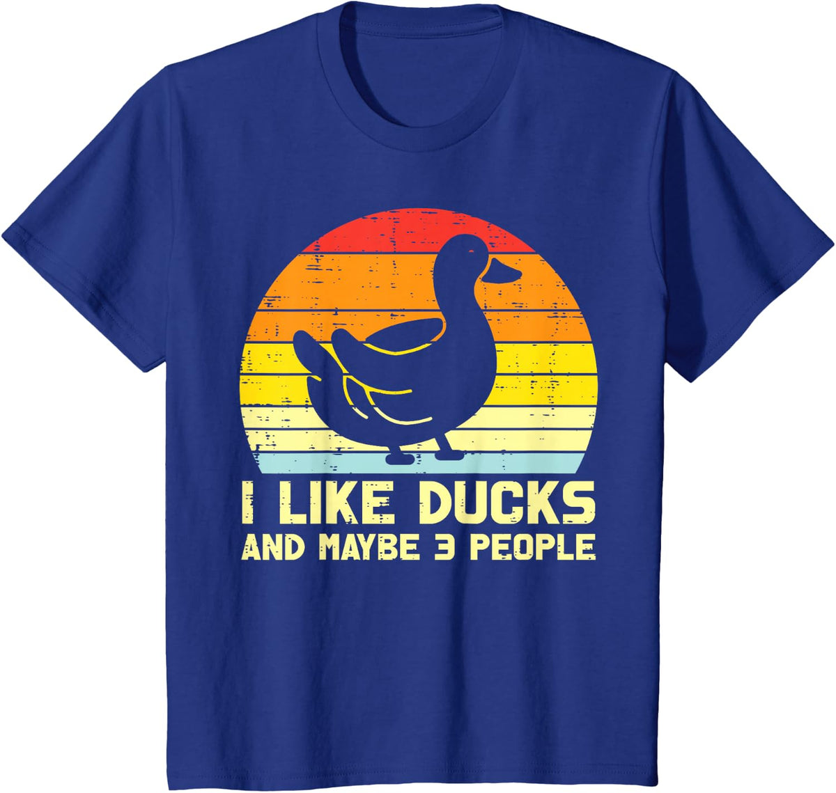 I Like Duck Maybe 3 People Retro Farm Farmer Men Women Kids T-Shirt - Royal Blue