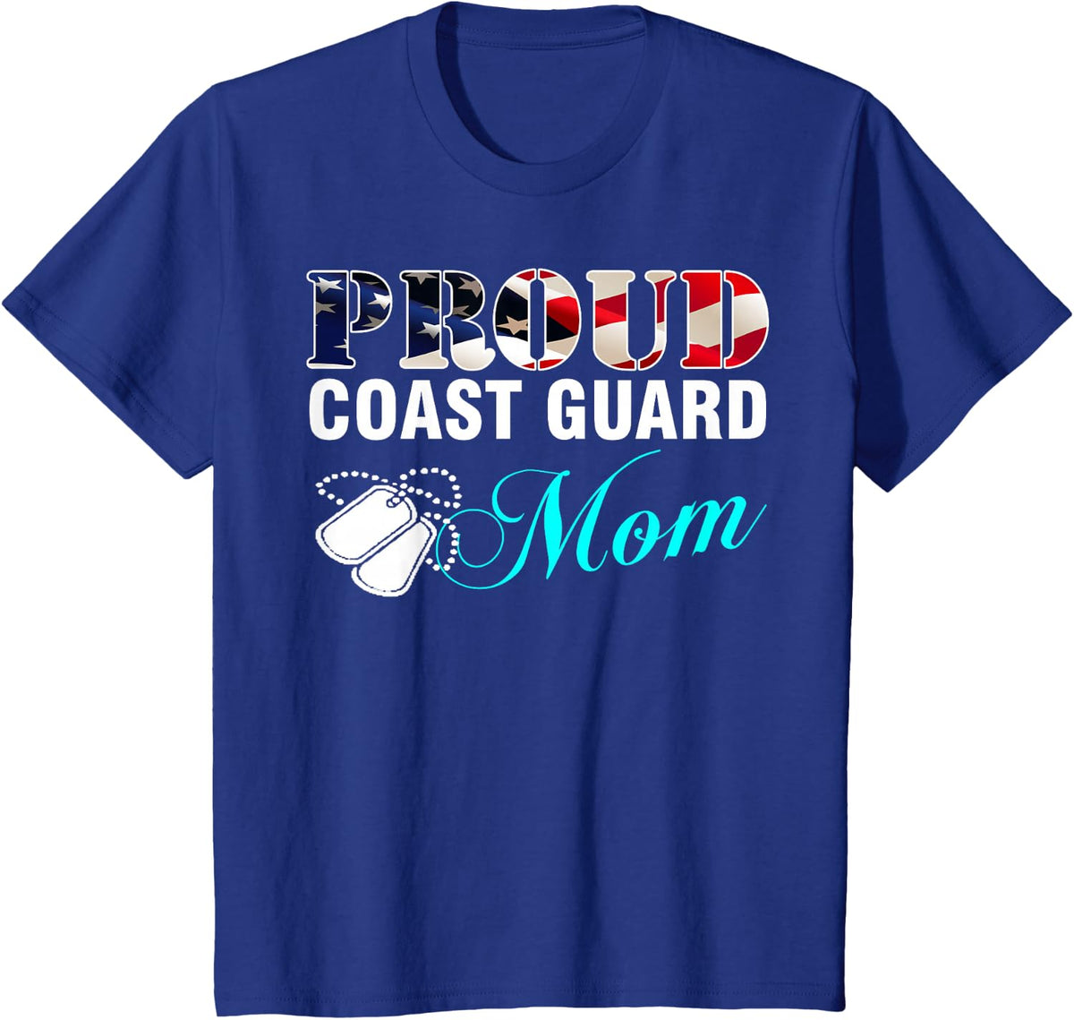 Vintage Proud Coast Guard Mom With American Flag Gift T-Shirt - Royal Blue