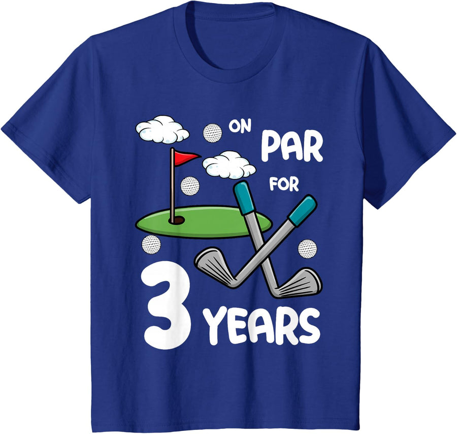 3rd Birthday Golf Funny Golfer 3 Year Old Boy Girl T-Shirt - Royal Blue