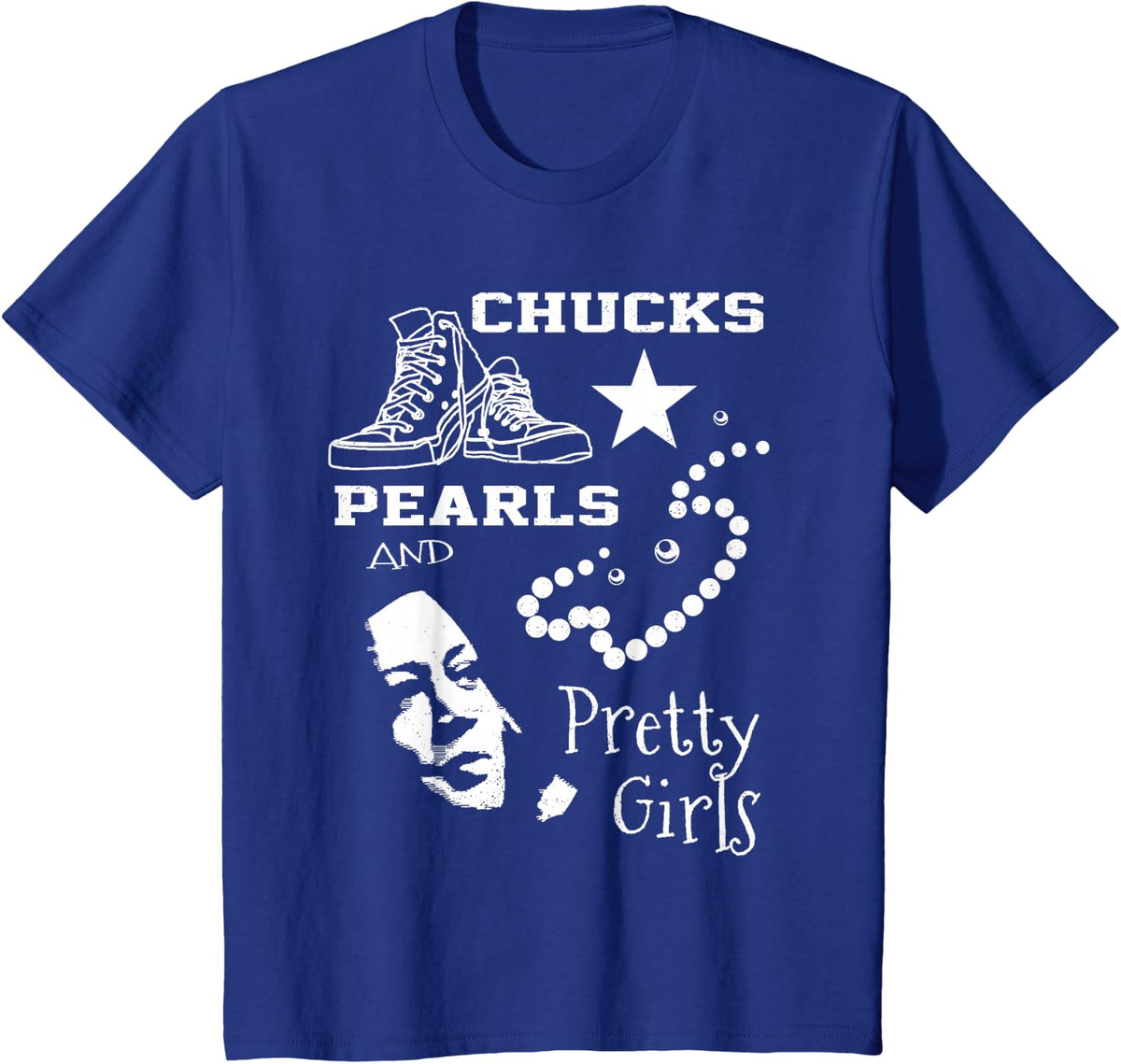 Chucks Pearls and Pretty Girls Kamala Harris Inauguration T-Shirt - Royal Blue