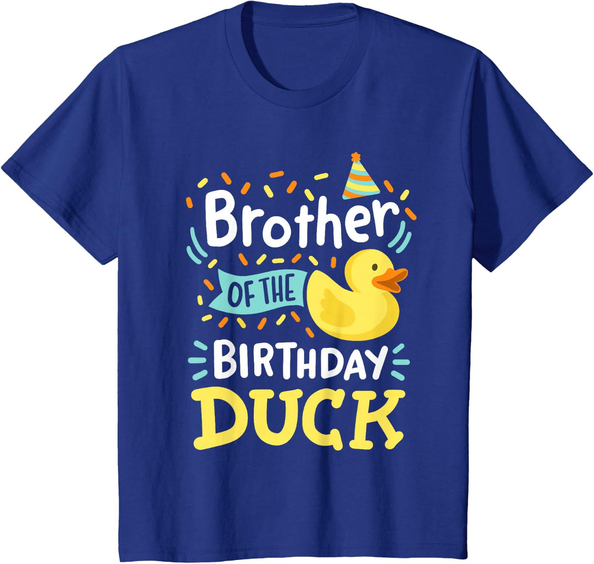 Brother of The Birthday Duck Boy Rubber Duck Bday Family T-Shirt - Royal Blue