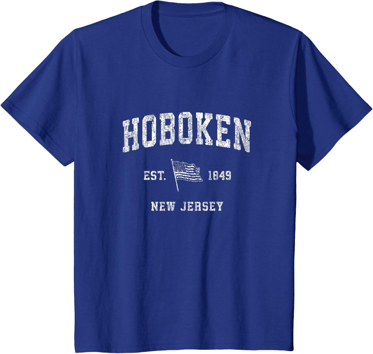 Hoboken New Jersey NJ T-Shirt Vintage US Flag Sports Tee T-Shirt - Royal Blue