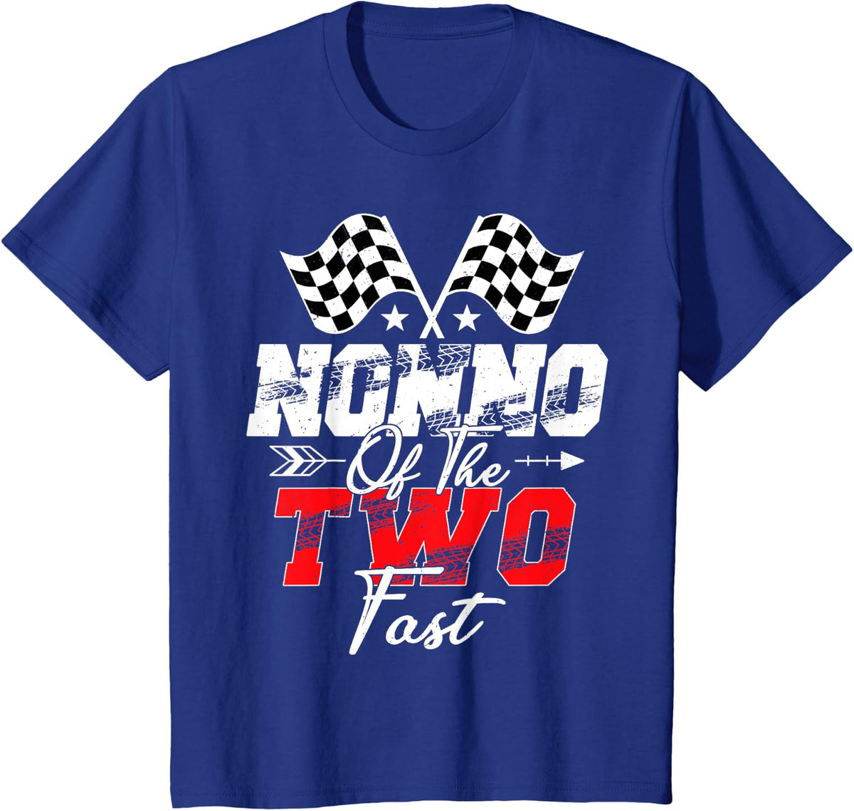 Nonno of The Two Fast Second Birthday Racing Car Family T-Shirt - Royal Blue