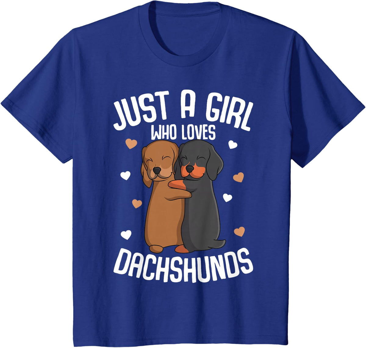 Just a Girl Who Loves Dachshunds Tee Weiner Dog Lover T-Shirt for Women Girls - Royal Blue