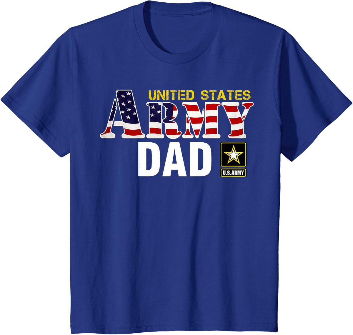 United States Army Dad With American Flag Gift Veteran T-Shirt - Royal Blue