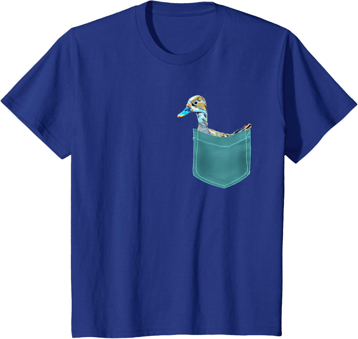 Duck Shirt - Cute Duck in Pocket Men Women Kids Duck Lover T-Shirt - Royal Blue
