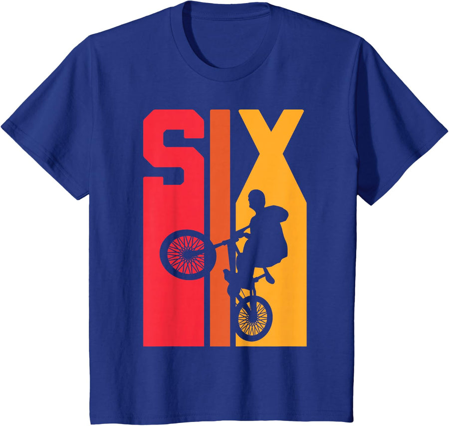 6 Year Old BMX Birthday Gift Party Boys Dirt Biking 6th T-Shirt - Royal Blue