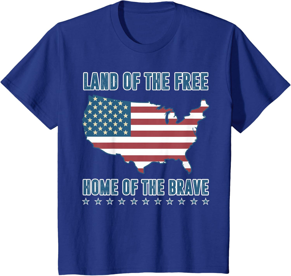 Land of the Free Home of the Brave T-Shirt Patriotic Shirt T-Shirt - Royal Blue