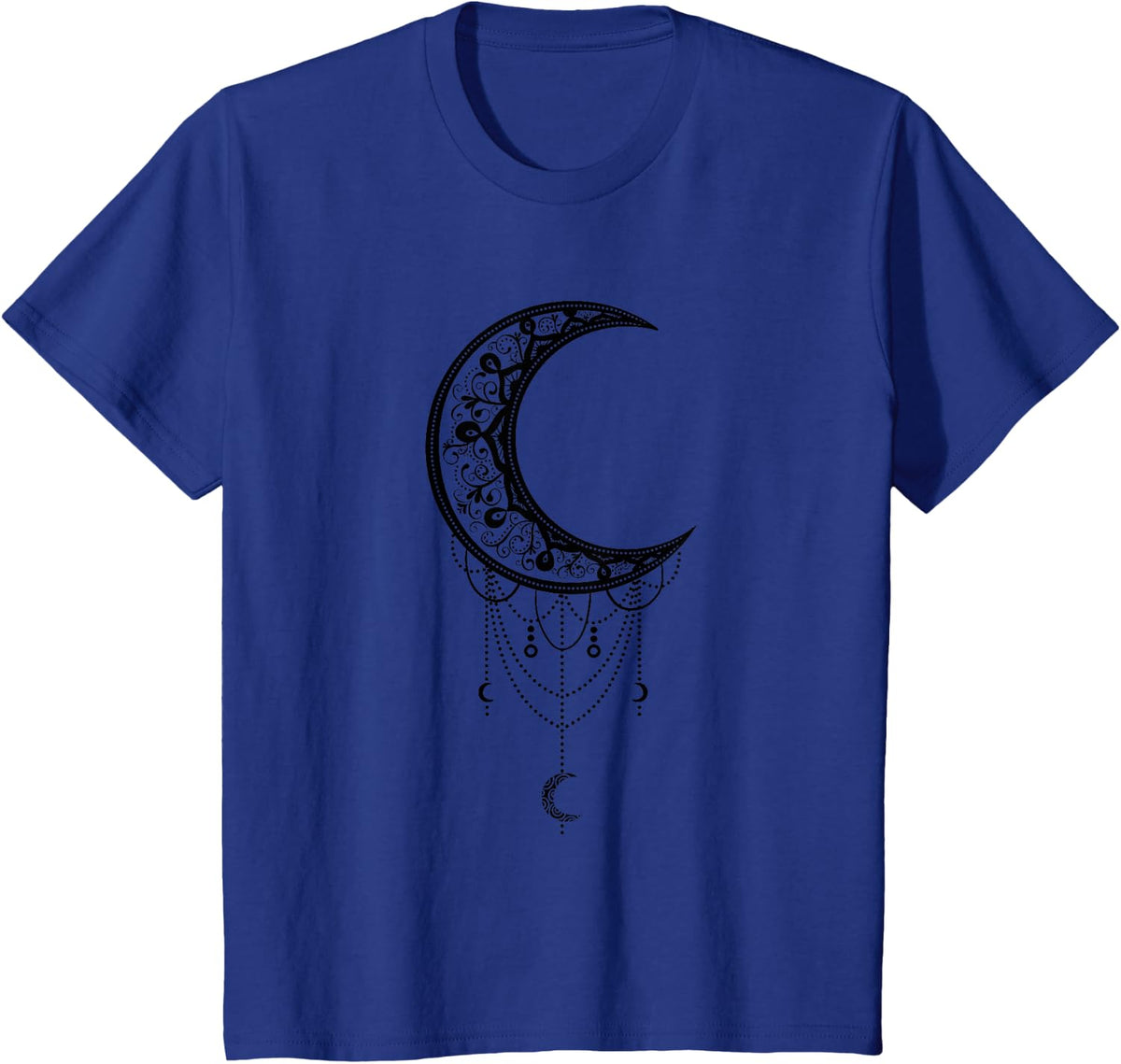 Crescent Moon Art Aesthetic Lunar Artsy Goth Witchy Moon Shirt Women Tees T Shirts - Royal Blue