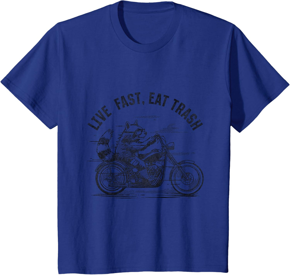 Raccoon Live Fast Eat Trash Shirt Trash Panda Raccoon Lover T-Shirt - Royal Blue