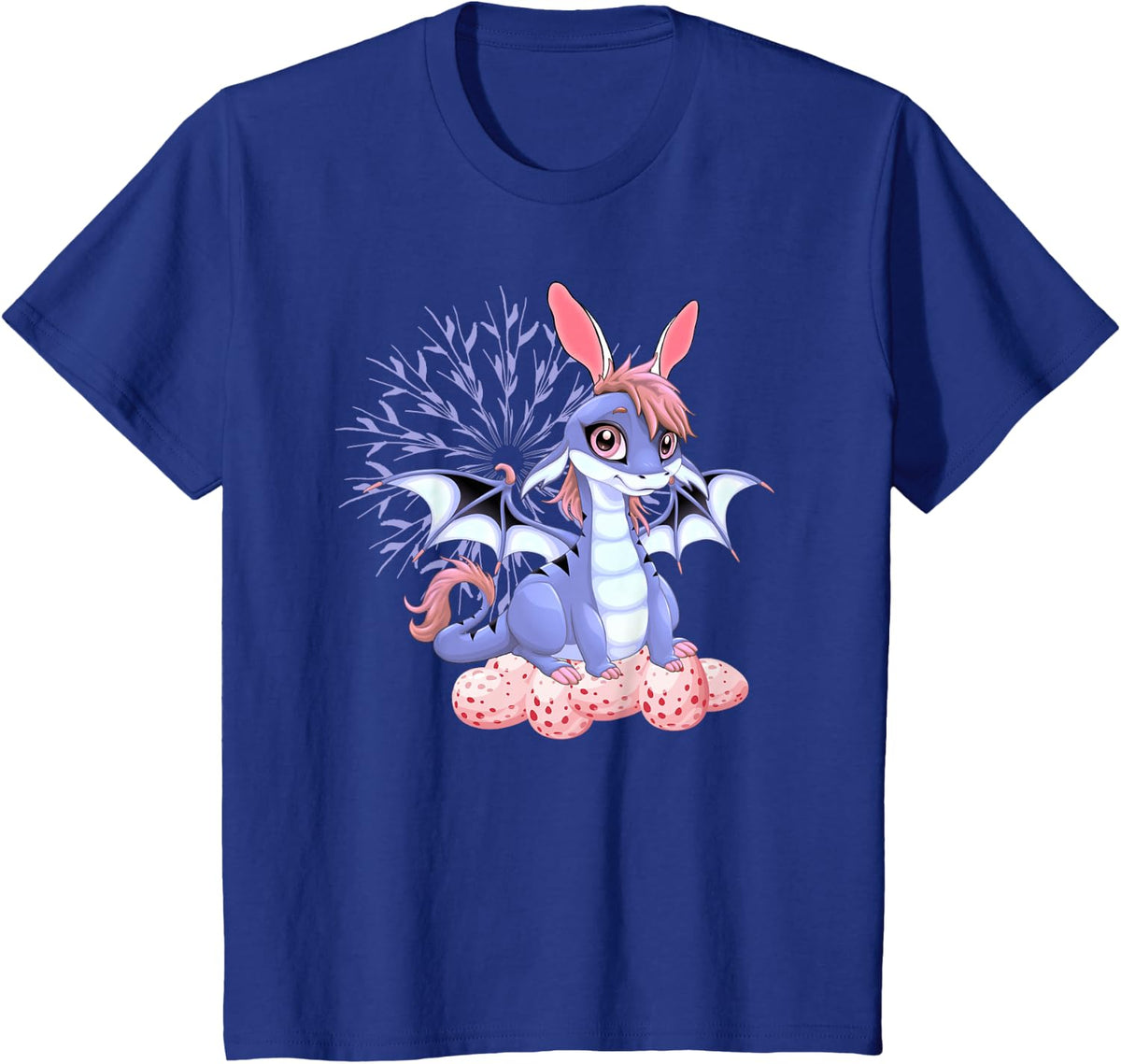 Cute Anime Dragon Bunny Easter Shirt Toddler Girl Boy T-Shirt - Royal Blue