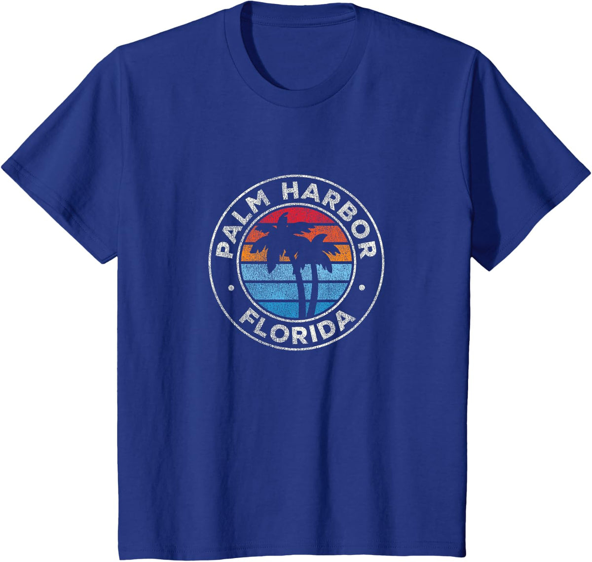 Palm Harbor Florida FL Vintage Graphic Retro 70s T-Shirt - Royal Blue