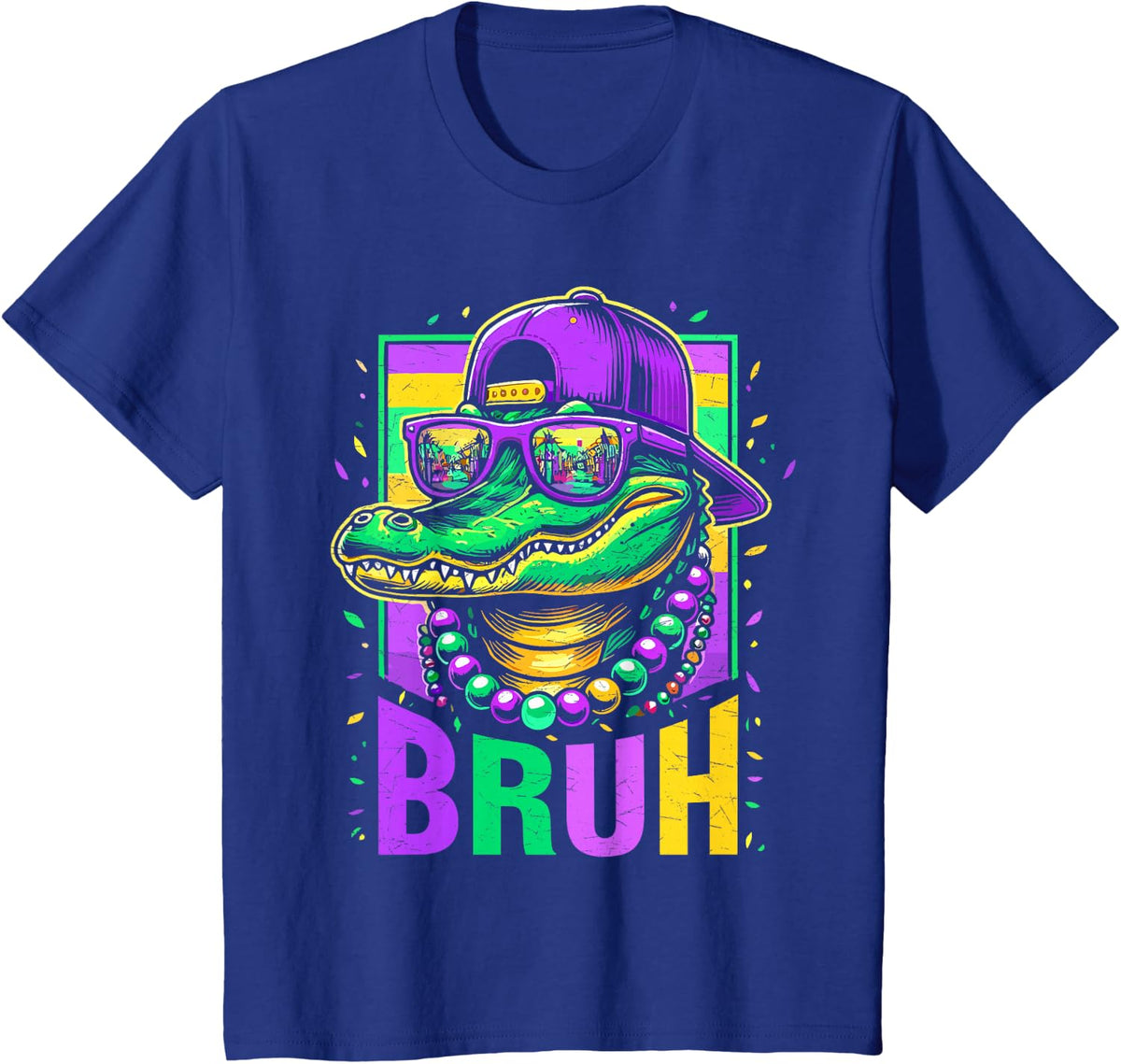 Bruh Mardi Gras Costume Teen Boys Men Mardi Gras Kids T-Shirt - Royal Blue