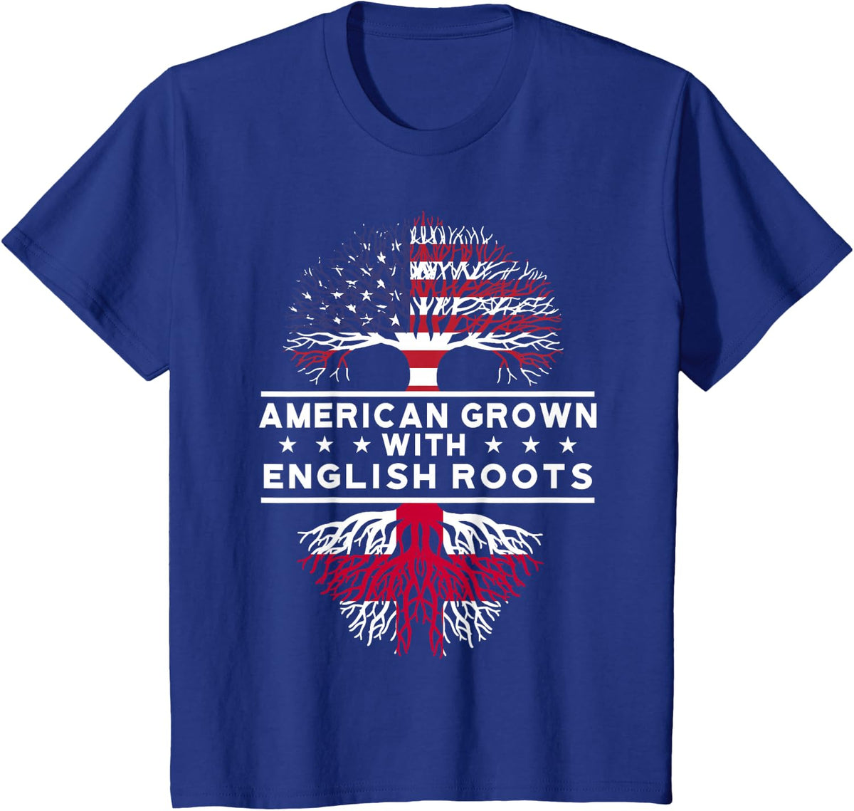 American Grown with English Roots - England T-Shirt - Royal Blue