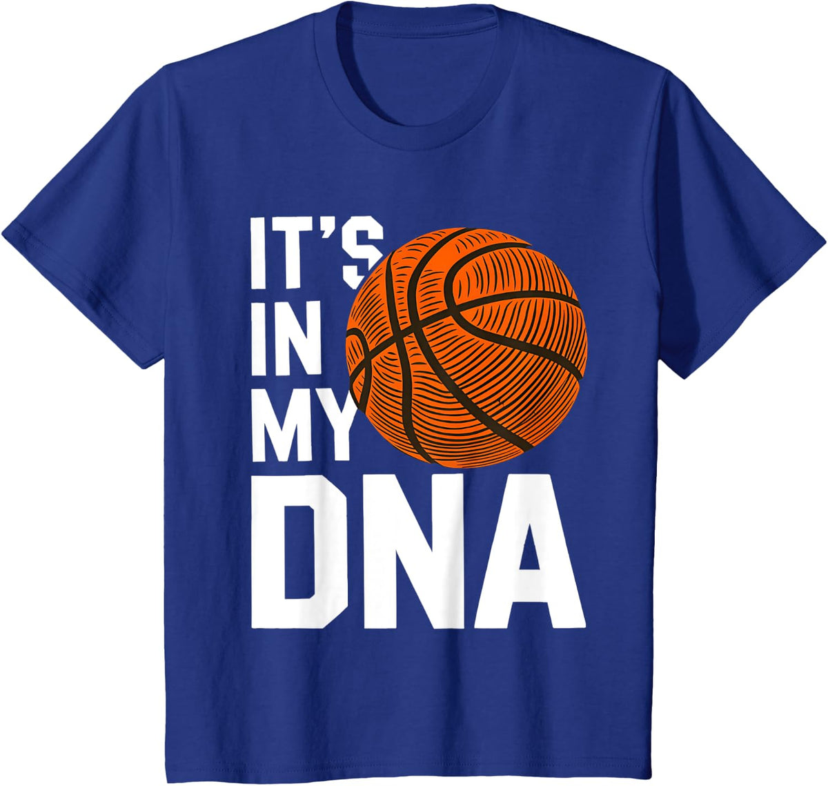 Fingerprint It's In My DNA Basketball Boy Girl T-Shirt - Royal Blue