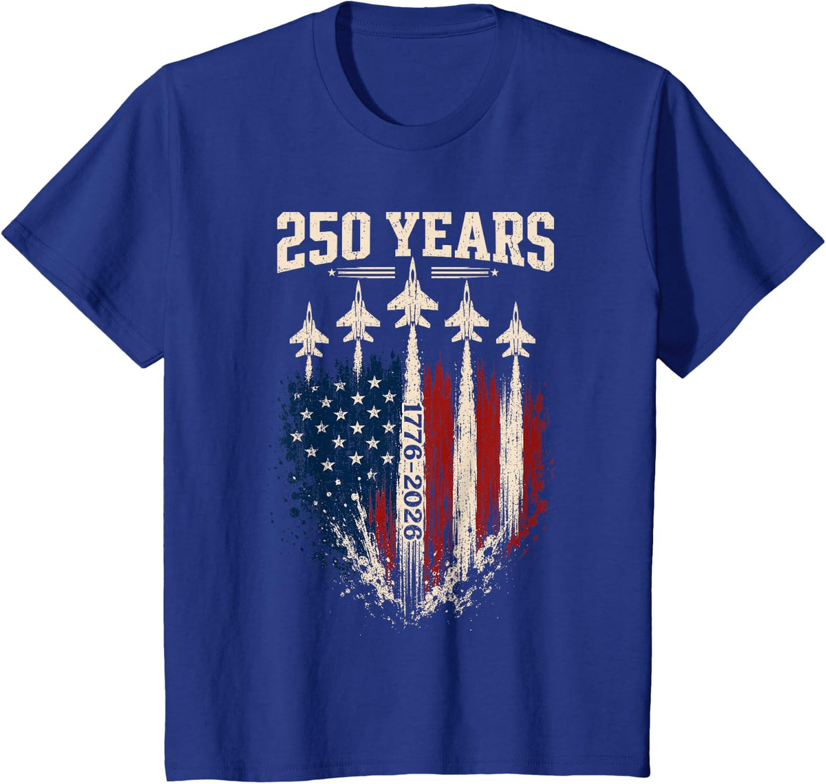 250 Anniversary USA Patriotic 250 Years American 4th of July T-Shirt - Royal Blue
