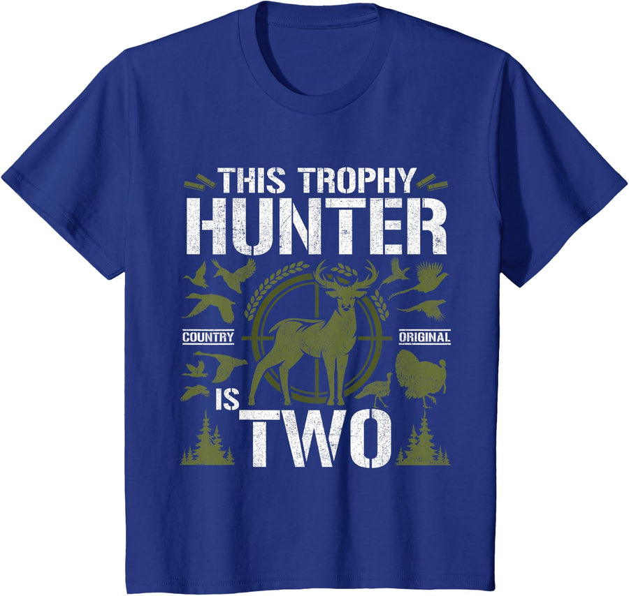 2 Year Old Hunting Birthday Party Duck Deer Hunter 2nd Gift T-Shirt - Royal Blue