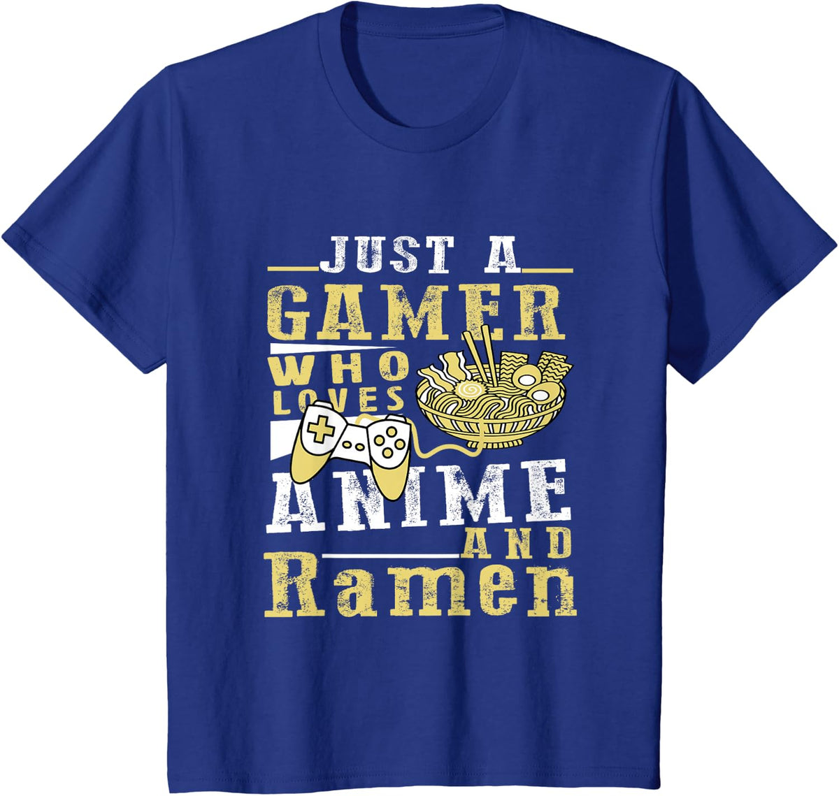 Just A Gamer Who Loves Anime Ramen And Game Anime Lover Boy T-Shirt - Royal Blue