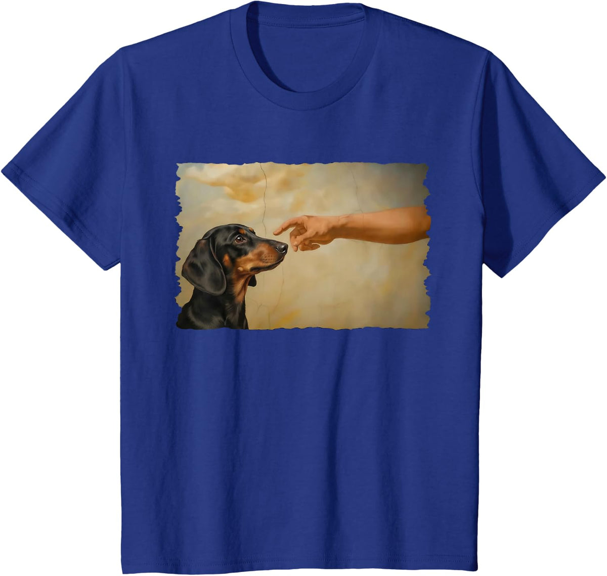 God Creates Dachshund Wiener Dog T-Shirt - Royal Blue