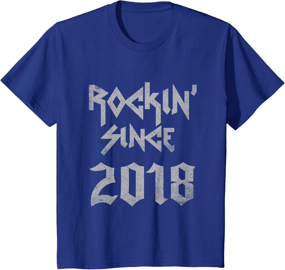 Rockin Since 2018 Classic Rock Year of Birth Birthday T-Shirt - Royal Blue