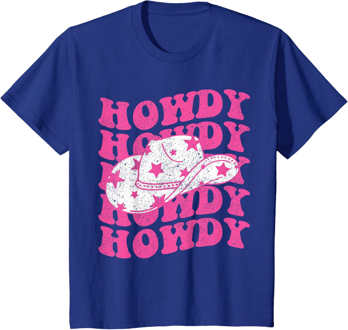Howdy Southern Western Girl Country Rodeo Pink Cowgirl Women T-Shirt - Royal Blue