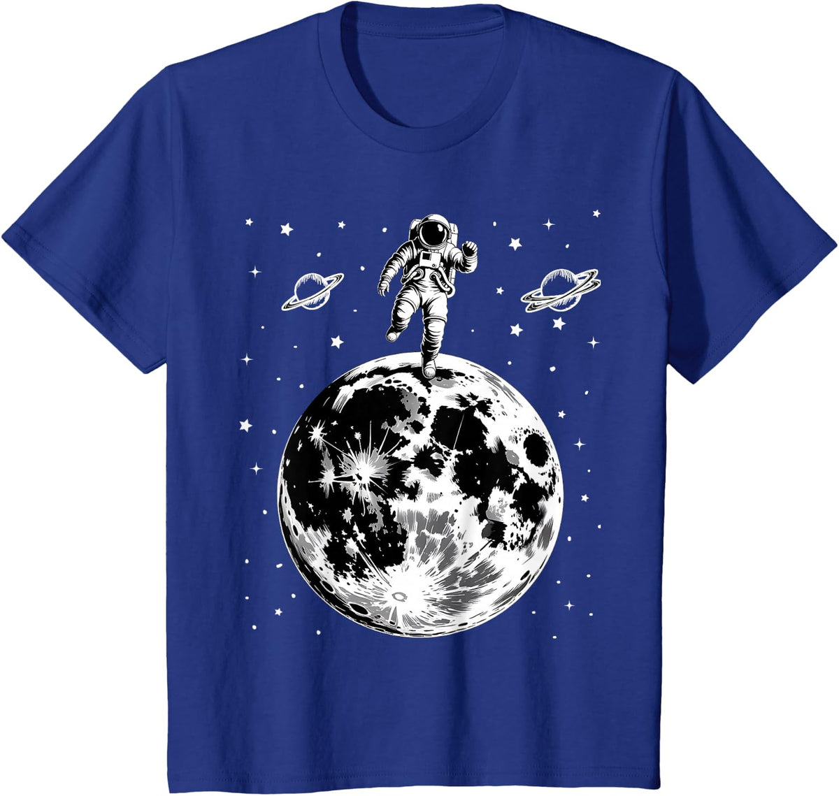 Astronaut Outer Space Marathon Track Field Runner T-Shirt - Royal Blue