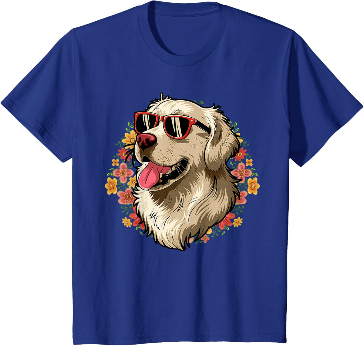 Dad Mom Cool Dog Sunglasses - Great Pyrenees T-Shirt - Royal Blue