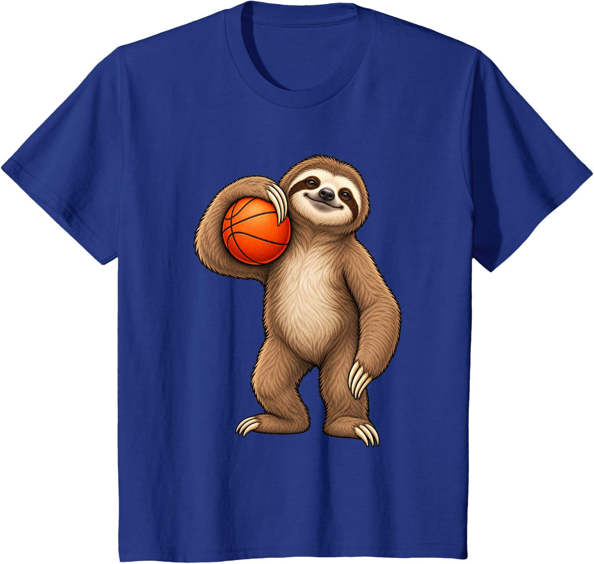 Funny Sloth Basketball T-Shirt - Royal Blue