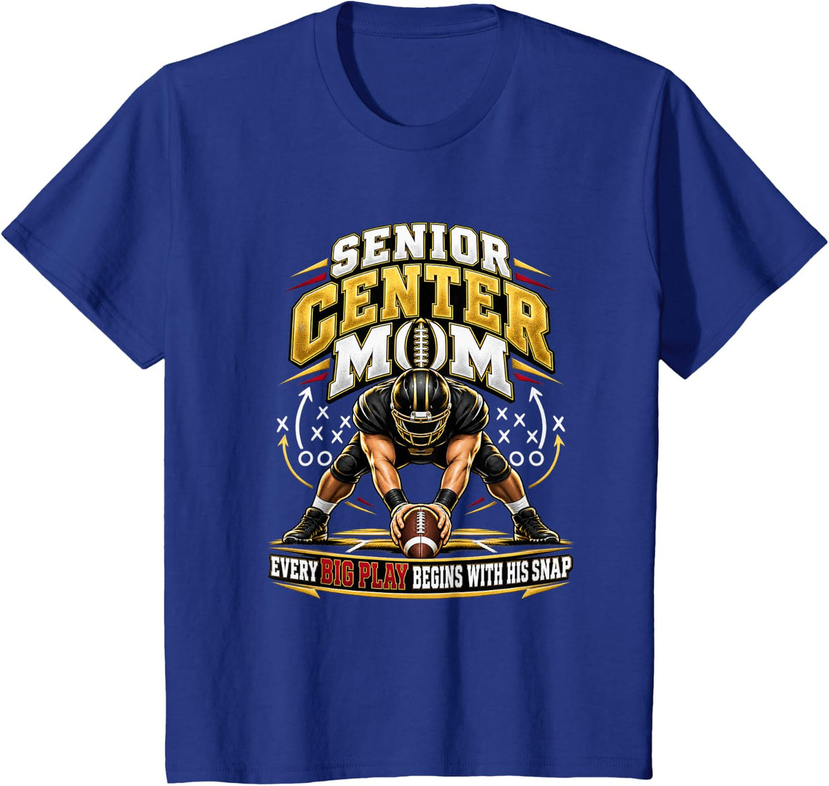 Offensive Lineman Parent Every Big Play Begins with His Snap T-Shirt - Royal Blue