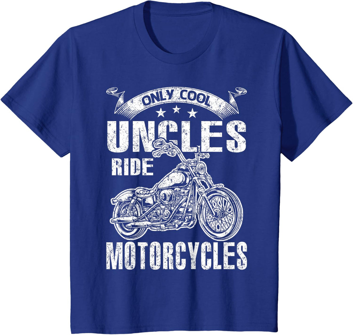 Only Cool Uncles Rides Motorcycles T-Shirt - Royal Blue