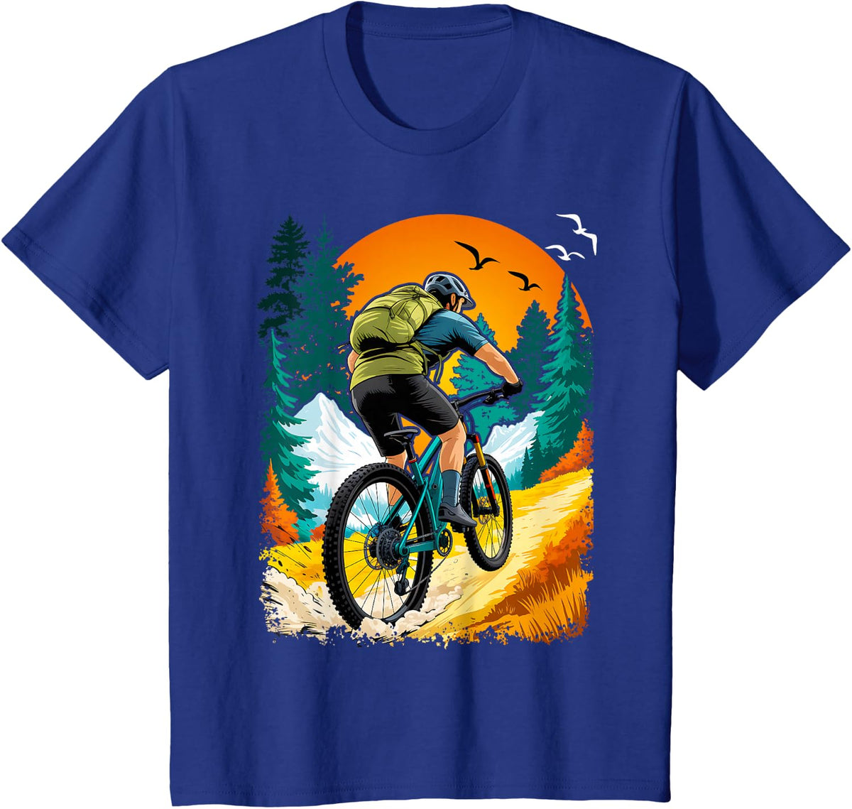 Mountain Bike MTB Clothing - MTB Mountain Bike T-Shirt - Royal Blue