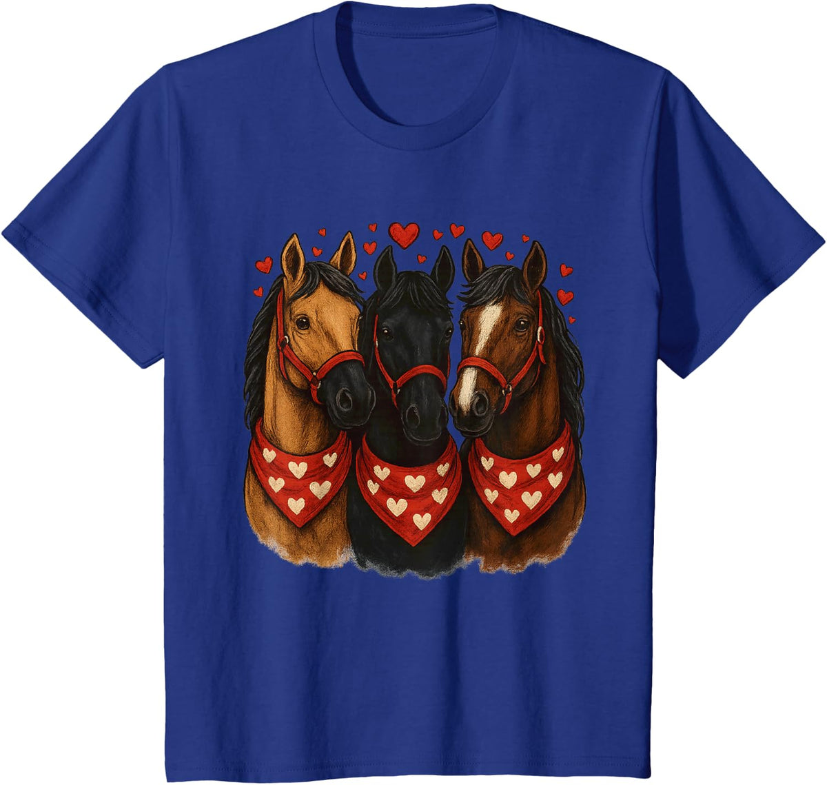 Horse Valentine Valentines Day Cute Horse for Women Girls T-Shirt - Royal Blue